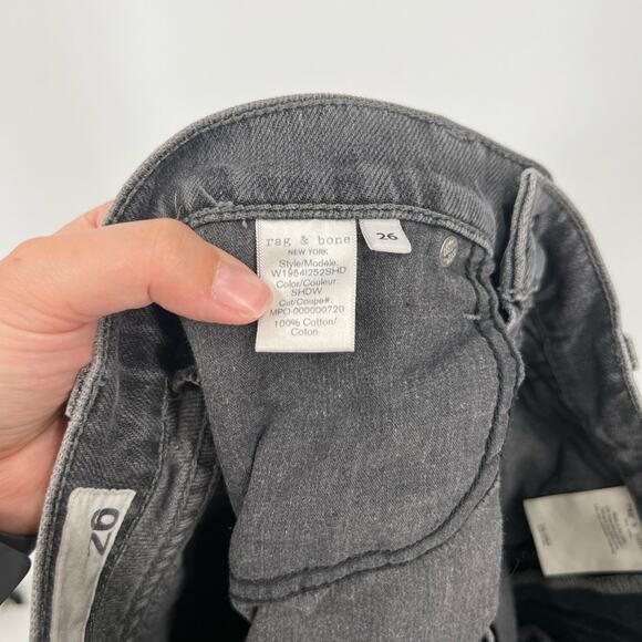 Rag & Bone Maya High-Rise Denim Shorts in Shadow Side Zippers - Picture 7 of 7